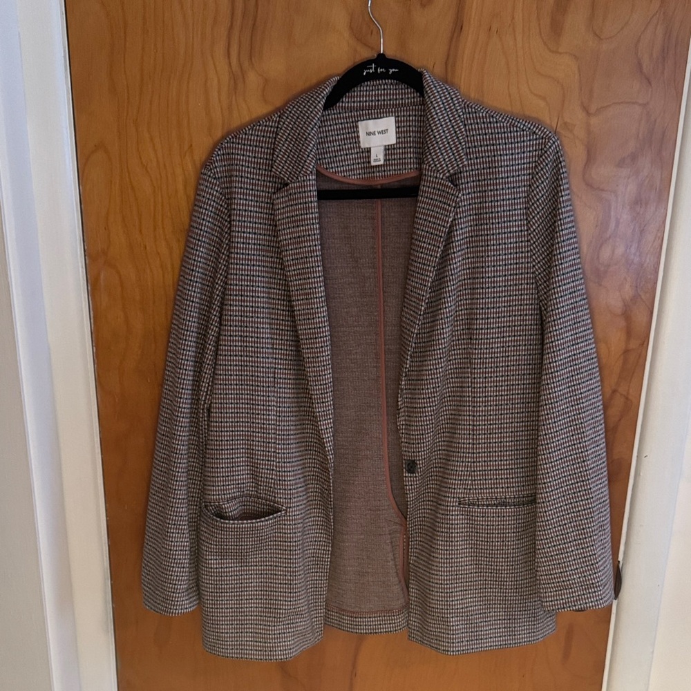 ✨Hounsdstooth Blazer EUC Black and Brown Fall Fashion